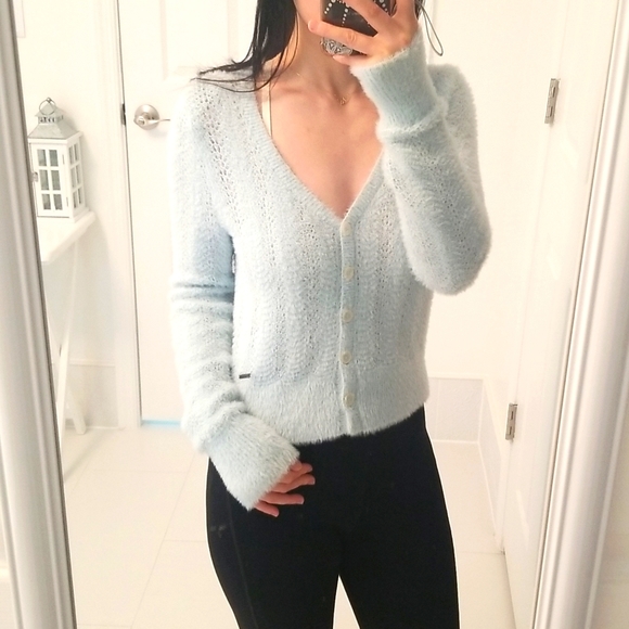 Abercrombie & Fitch Sweaters - Abercrombie & Fitch - Comfy Light Blue Eyelash Sweater, XS, NWT